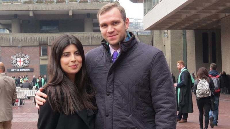 Photo of Matthew Hedges (right) with his wife