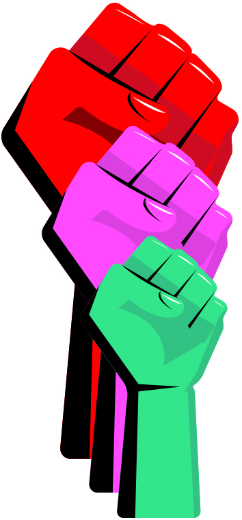 UCU graphic of three fists representing the UCU Pay, Casualisation, Workload and Equality ballot